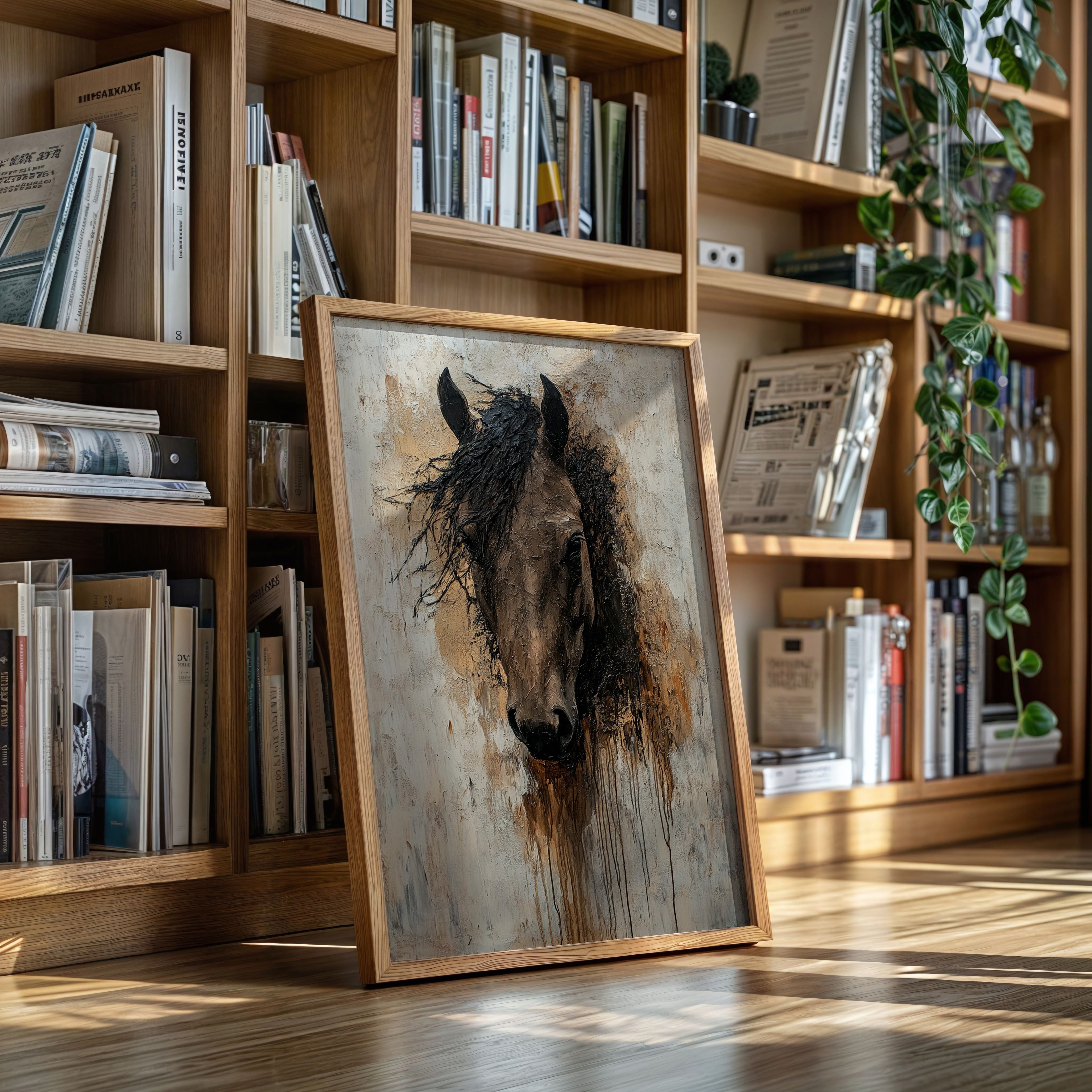 Rawhide Gaze Textured Horse Portrait