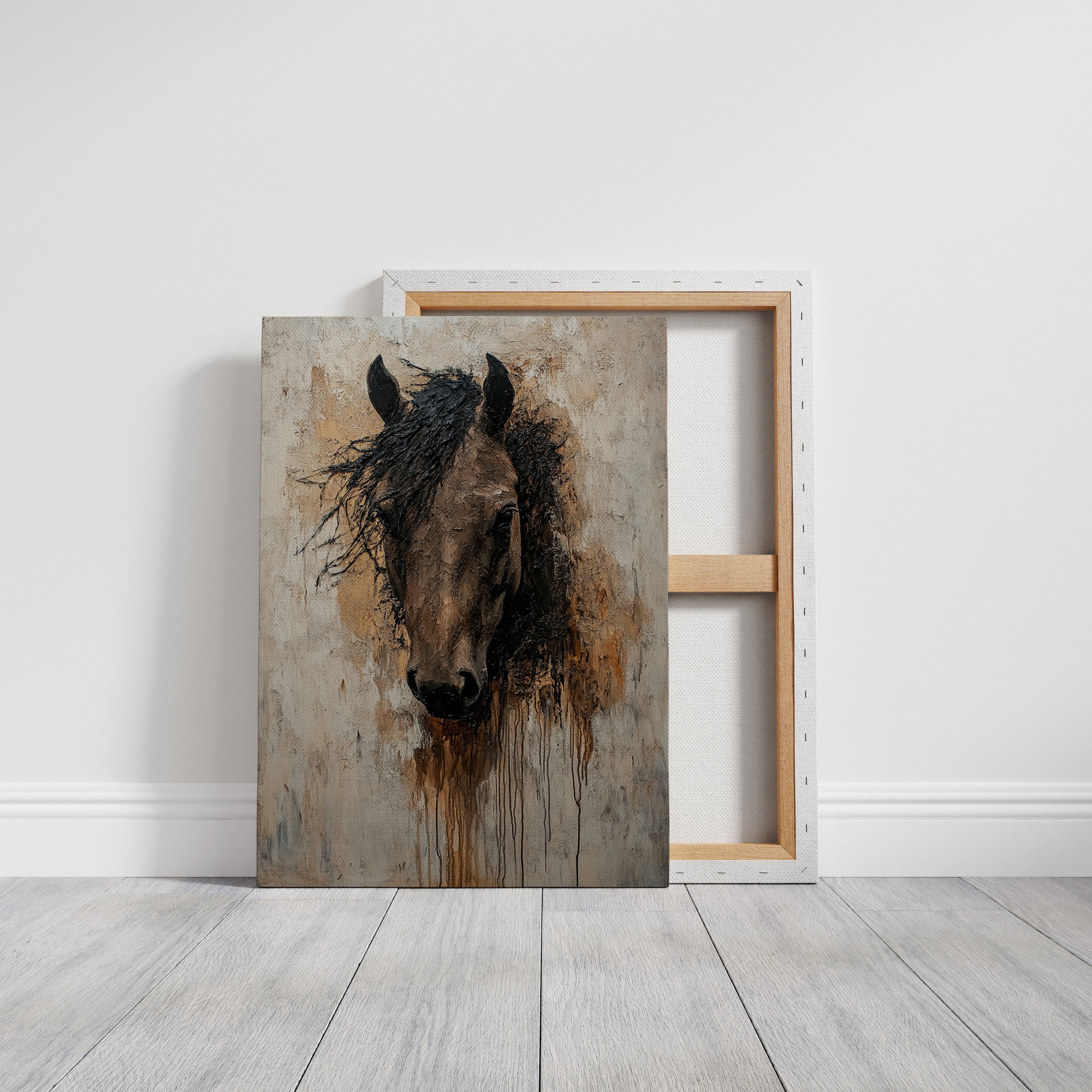 Rawhide Gaze Textured Horse Portrait
