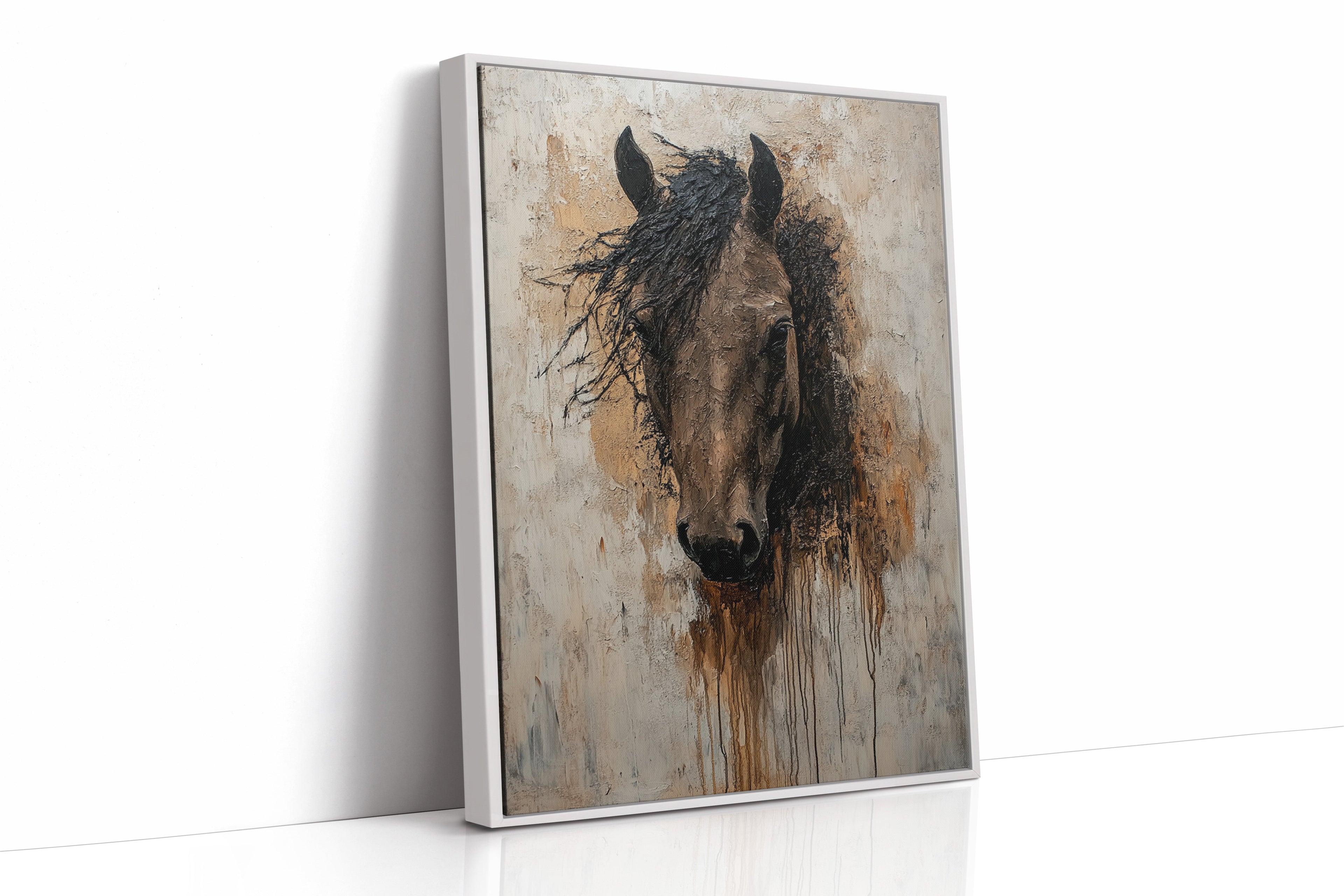 Rawhide Gaze Textured Horse Portrait