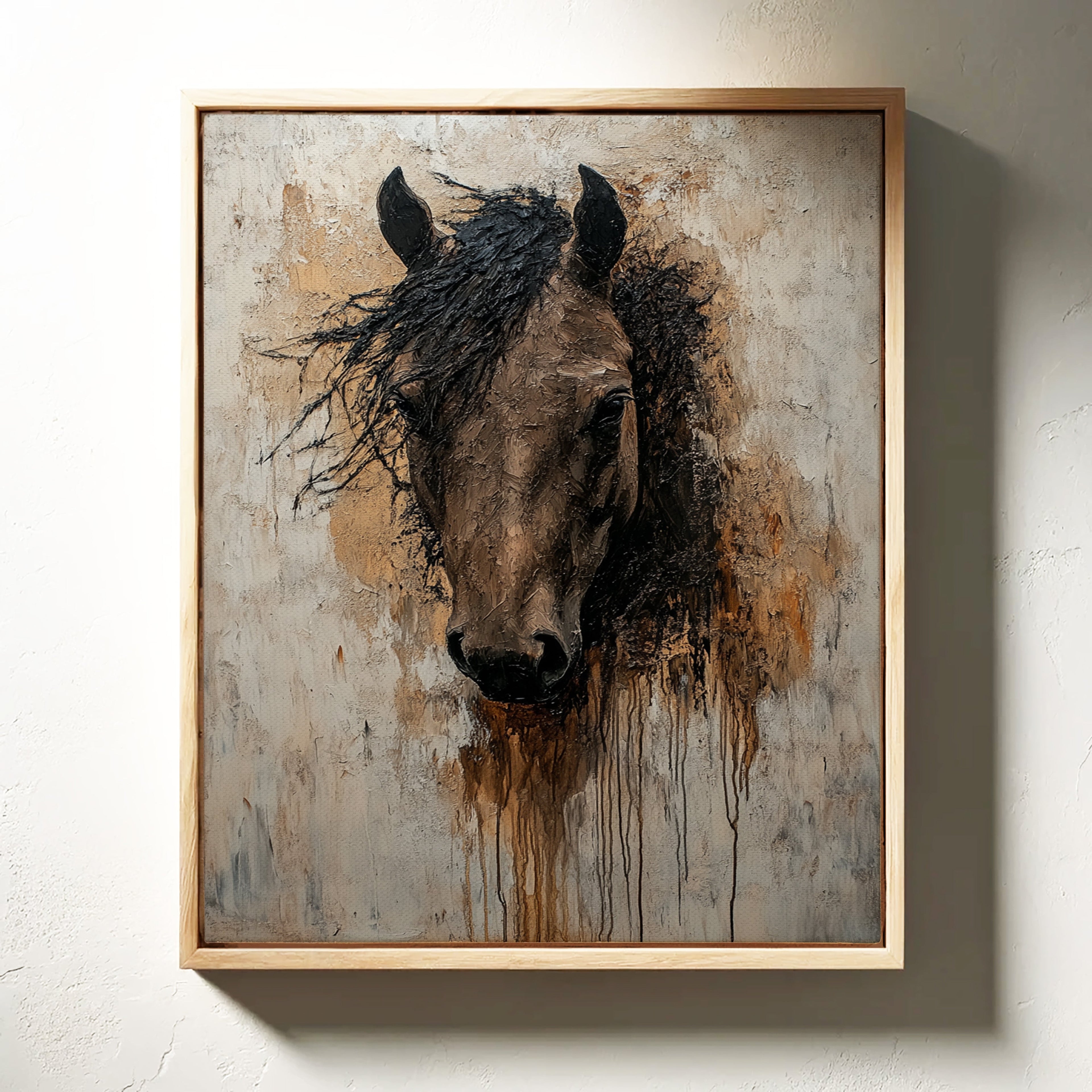 Rawhide Gaze Textured Horse Portrait