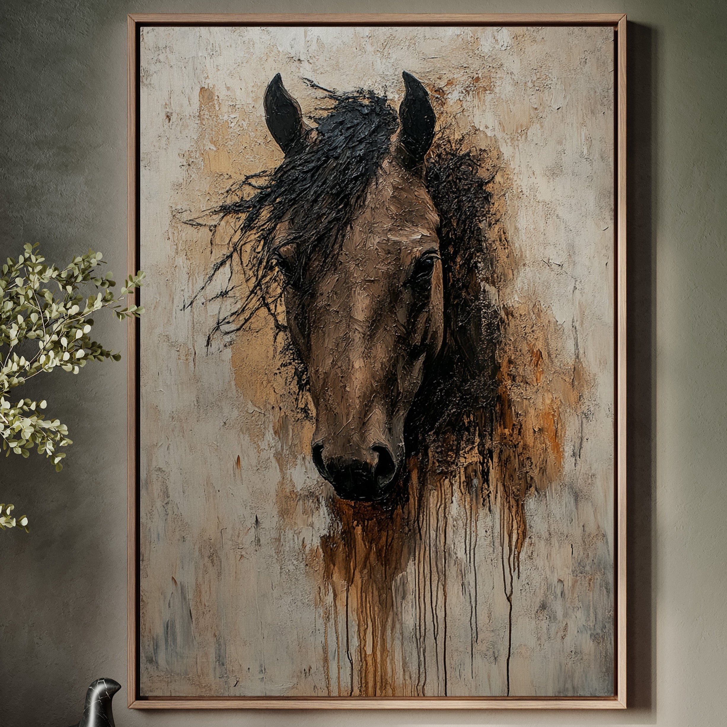 Rawhide Gaze Textured Horse Portrait